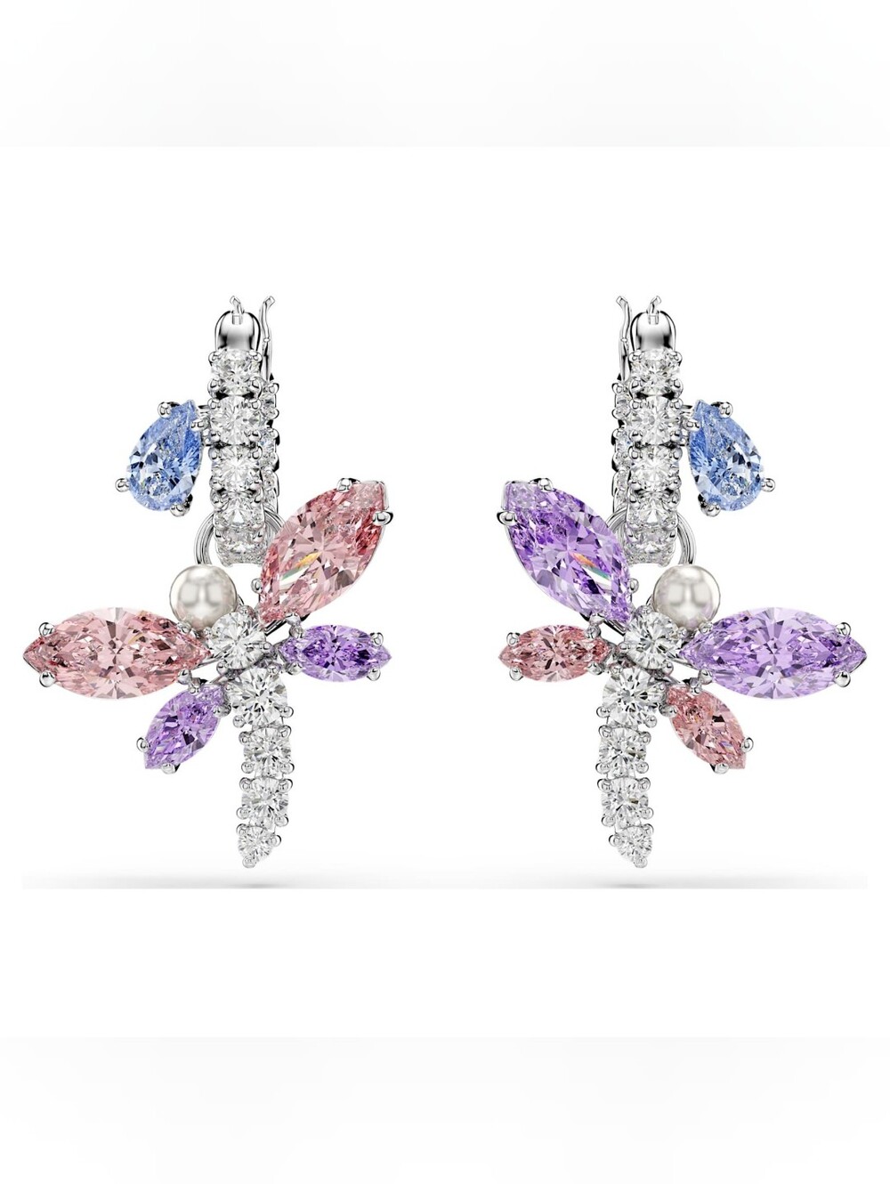 Swarovski Ariana Grande Dragonfly Drop Earrings β Multicolour Rhodium Plated